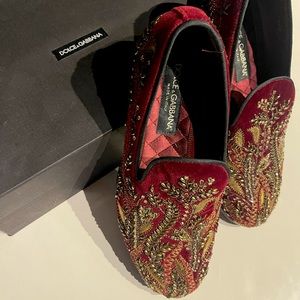 Dolce & Gabbana Burgundy Suede Loafer